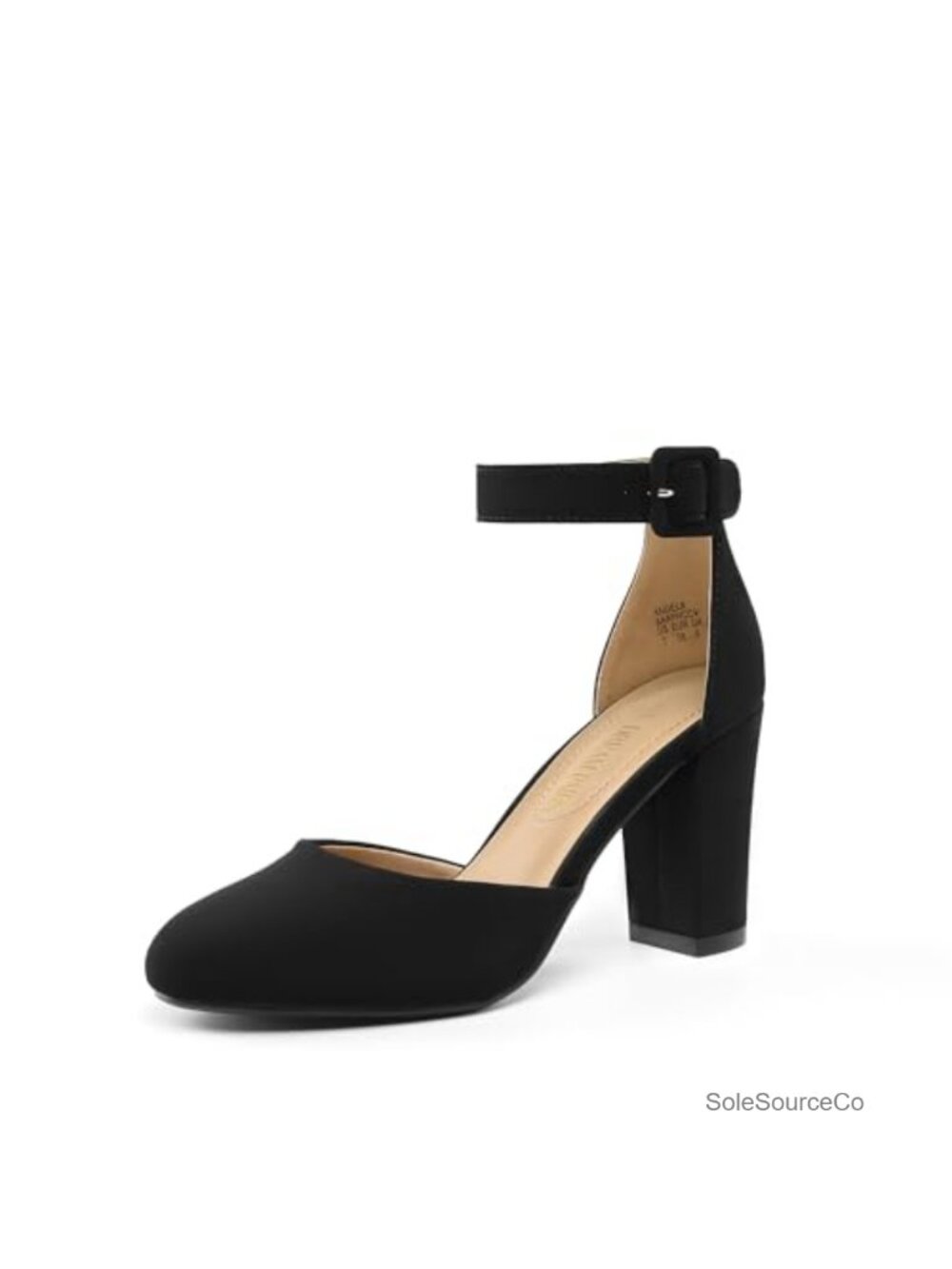 Women's High Heel Chunky Pumps - Block Heel, Round Toe, Faux Leather